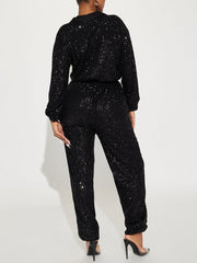 Sequin Zipper Jumpsuits