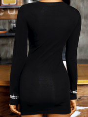 Rhinestones Cut Out Mini Dresses