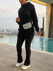 Hoodie Drawstring Pants Set