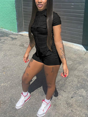 Zip Up Cargo Rompers