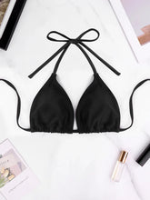 1Pc Bikini Top Bra Swimsuit Style Solid Color Hanging Neck Bareback Strap Bikini Swimsuit Bra Swimsuit