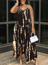 Tie Dye Sleeveless Irregular Dresses