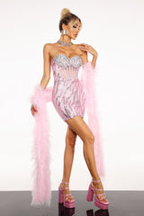 Diamante Strapless Mini Dress