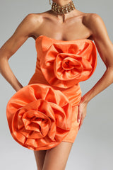 Flower Strapless Mini Dress
