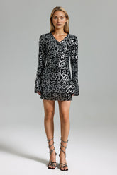 Ensemble à sequins col V - Noir