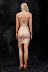 Diamante Wave Pattern Mini Dress