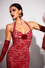 Healter Lace Maxi Dress