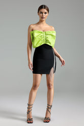Satin Bowknow Bandage Mini Dress