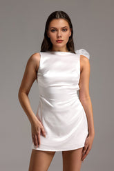 Sleeveless Backless Flowers Mini Dress