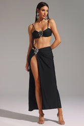 Sleeveless Slit Maxi Swimsuit