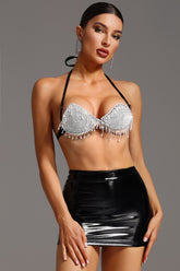 Halter Diamond Tassel Mini Two-Piece Set