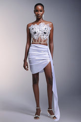 Sleeveless Diamond Lacing Mini Two-Piece Set