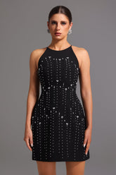Round Neck Sleeveless Diamond Mini Dress