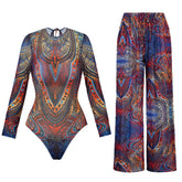 Smart Swimsuit Long Sleeve Full Body Купальник Long Pants Anti-UV Sun Protection Two Piece Swimwear