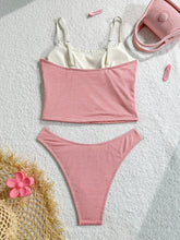 Bandeau Tops Floral Print Push-Up Swimsuit with Ruffled Bow Details & Backless Design Two Piece Swimsuit