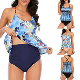 Bikini Set Tummy Control Swim Tops Boyshort Bottom Two-Piece Swimwear Casualwear