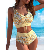 Backless Bikini Set Halter Tie Two Piece Swimwear Floral Swimsuits Clothing