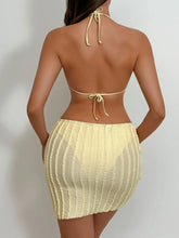 3 Piece Ruffle Bikini Set Triangle Top & Bottom Swimsuit Bandage