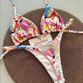 Push-Up Bikini Set Lifting Triangle Top & Bottom Tummy Control Swimsuit Thongs Panties Suit