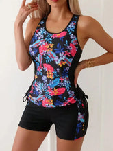 Double Strap Sporty Tankini Set Athletic Two Piece Swimsuit with Boyleg Tummy Control Swimwear