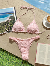 Flower Printed Halter Bikini Two-pieces Bikini Set