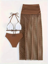 3 Piece Bikini Set Two Piece Swimsuit with Wrap Swimwear Long Swimwears Outfit