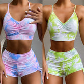 Two Piece Bikini Set Tummy Control Sporty Yoga Swimsuit Set Outfit