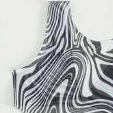 Striped Print 3 Piece Bikini Set Tummy Control Two Piece Swimsuit with UPF Cover Up Swimwear Sets