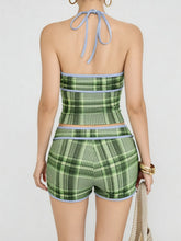 Y2K Bandeau Top Halter Daily Weared Set Casual Two Piece Outfit Two Piecewear