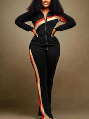 Casual Zip Jacket Pants Set