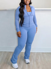 Athleisure Jacket Jumpsuit Set