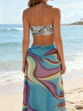 3-Piece Bikini Set with Wrap Swimsuit Two Piece Halter Bikini Sets Coverup