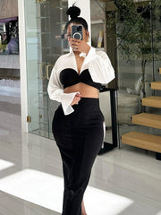 Crop Top Pencil Skirt Set