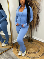Athleisure Jacket Jumpsuit Set