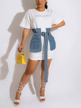 Denim Belt Mini Dresses