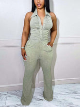 Knit Halter Backless Jumpsuits