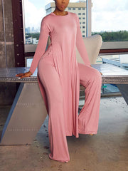 High Slit Longline Top Pants Set