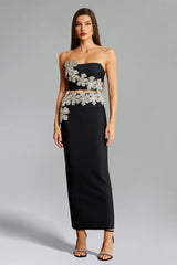 Flowers With Diamonds Bandage Two-Piece Set