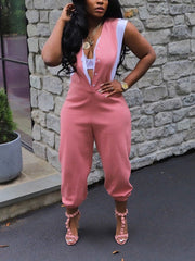Contrast Stitching Jumpsuits