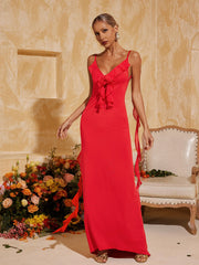 Robe longue à fleurs spaghetti