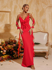 Robe longue à fleurs spaghetti