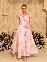 Robe longue en maille imprimée à fleurs
