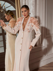Long Sleeve Flower Maxi Dress