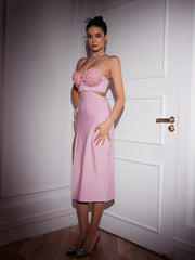 Ensemble jupe et jupe à fleurs et perles