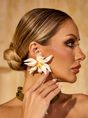 Boucles d'oreilles fleurs en strass