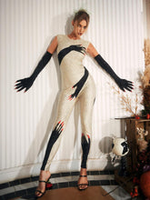 Diamond Hands Illusion Jumpsuit In Beige