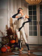 Combinaison illusion mains de diamant beige