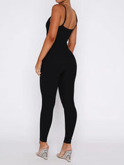 Ribbed Adjustable Strap Bodycon Jumpsuits