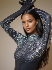 Long Sleeve Rhinestone Jumpsuit