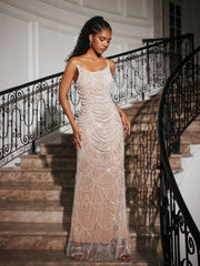 Robe maxi bustier ornée de perles